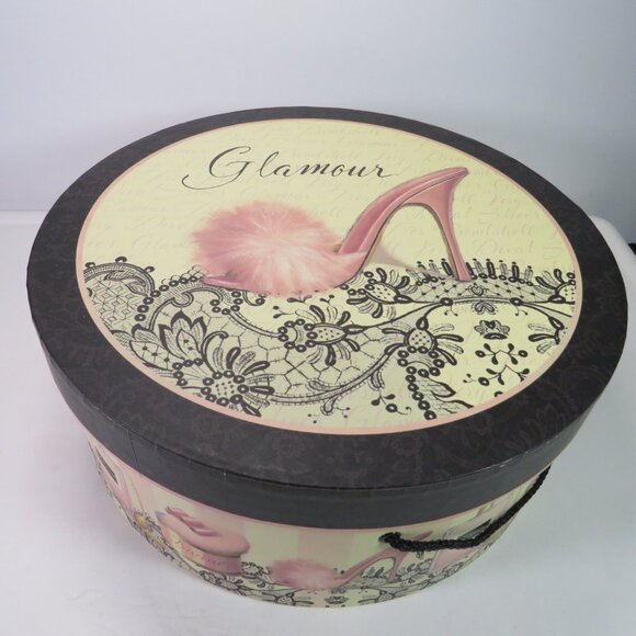 Vintage Victorian Glam Decor - Hat Boxes - Glamour Shoes & Pink Roses (Set of 2) - Picture 12 of 16